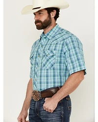 Wrangler 20X Men's Plaid Print Short Sleeve Snap Stretch Western Shirt