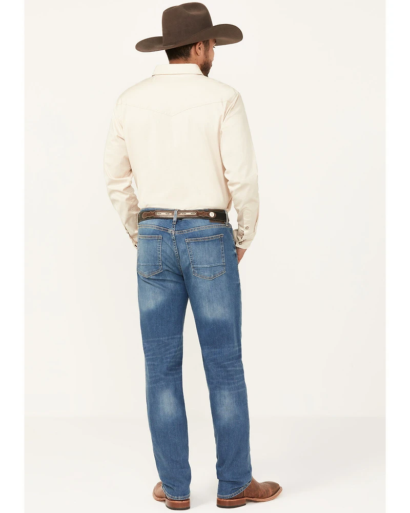 DEVIL-DOG Dungarees Men's Powells Medium Wash Slim Straight Stretch Jeans