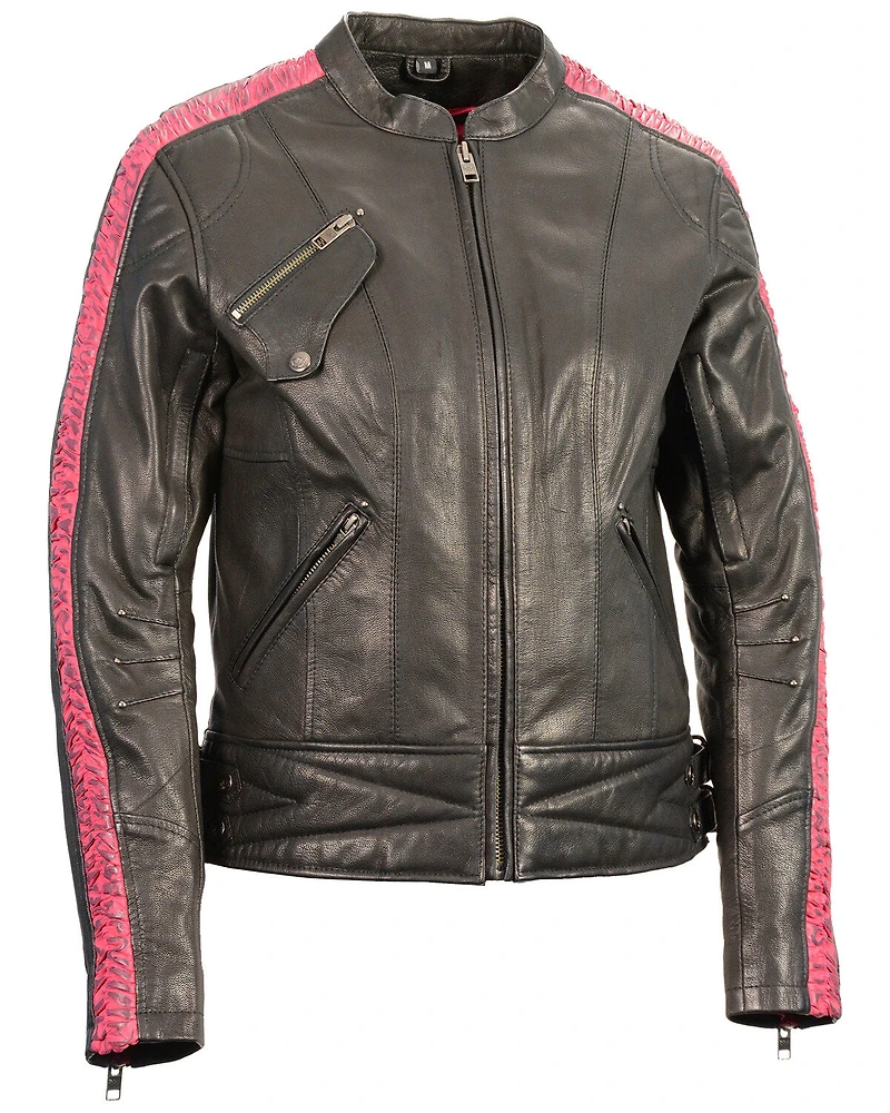 Milwaukee Leather Women's Crinkle Arm Lightweight Racer Jacket - 3X