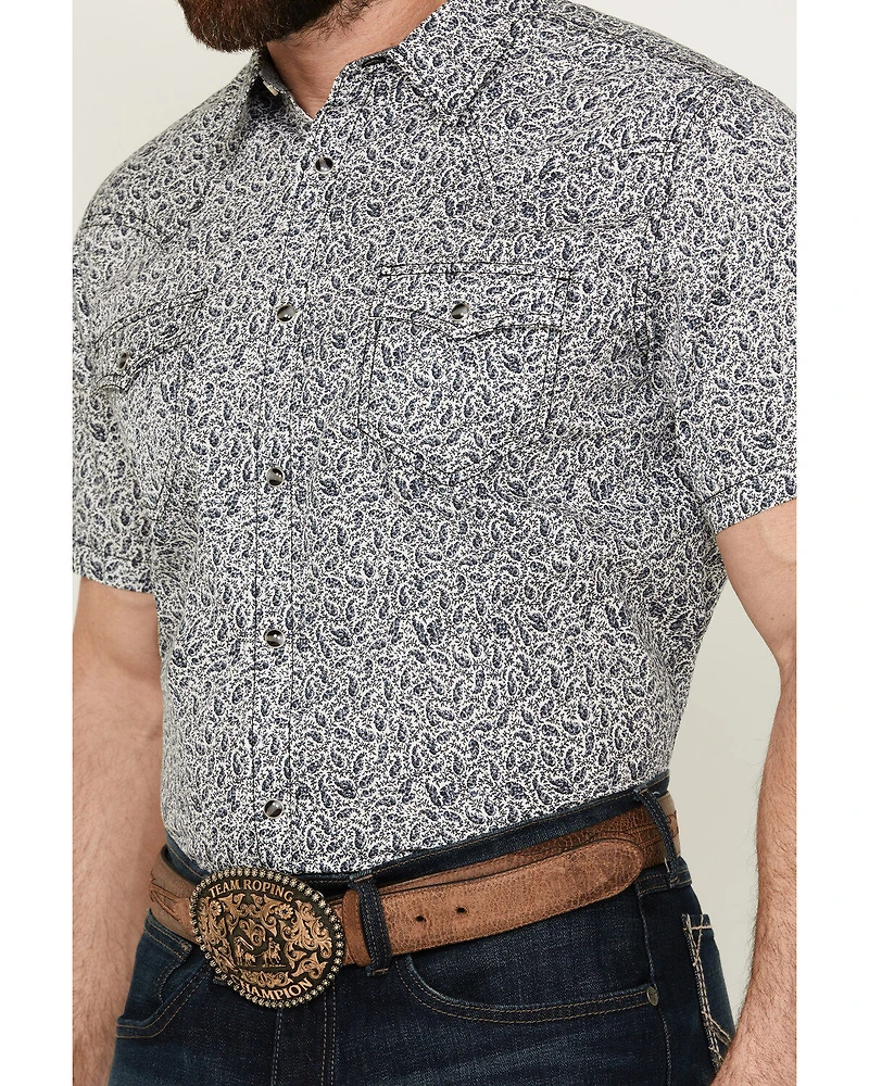 Cody James Men's Graffiti Floral Print Short Sleeve Snap Western Shirt
