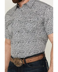 Cody James Men's Graffiti Floral Print Short Sleeve Snap Western Shirt