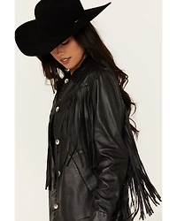 Idyllwind Women's Amburn Leather Fringe Shacket