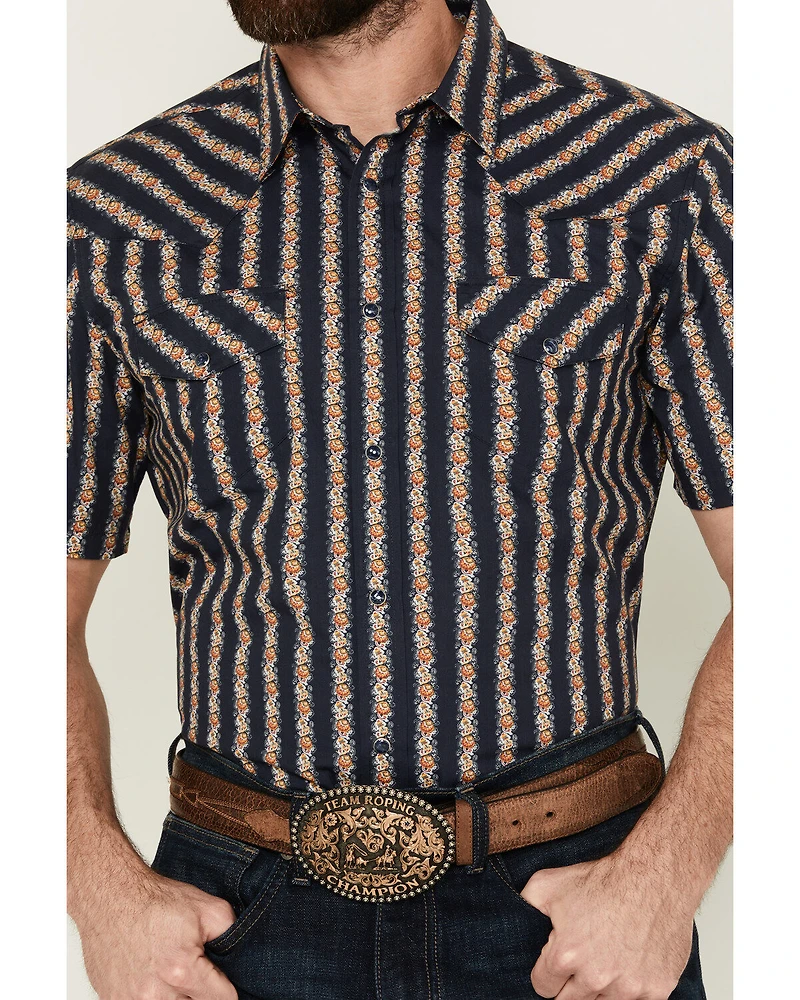 Gibson Men's Belmont Striped Short Sleeve Snap Western Shirt