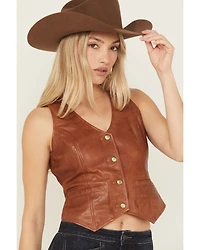 Idyllwind Women's Fitted Button-Down Leather Vest