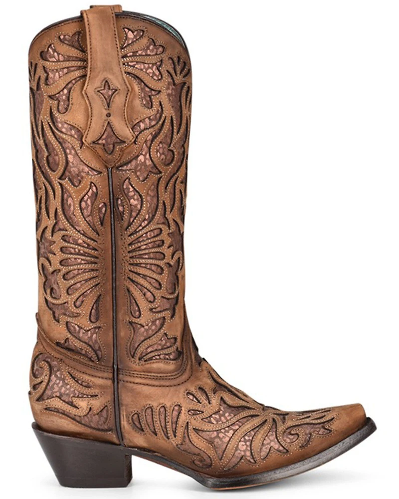 Corral Women's Shedron Inlay Western Boots - Snip Toe