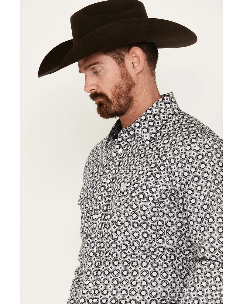 Panhandle Men's Select Medallion Print Long Sleeve Snap Western Shirt