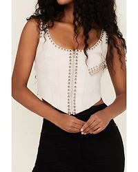 Understated Leather Women's Studded Moto Bustier