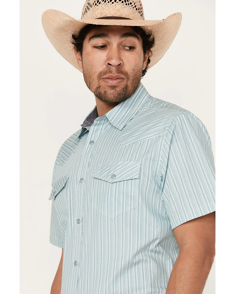 Cody James Men's Agua Dulce Striped Short Sleeve Snap Western Shirt