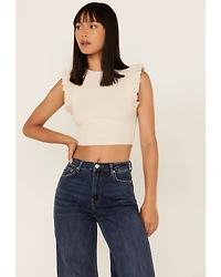 Shyanne Women's Ribbed Ruffle Crop Top