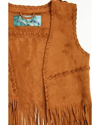 Fornia Girls' Whipstitch Fringe Faux Suede Vest