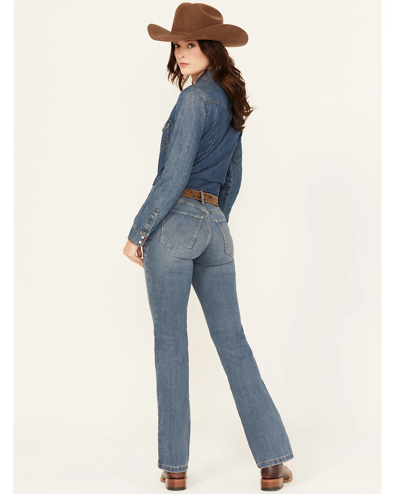 Wrangler Women's Ada Medium Wash Bespoke High Rise Bootcut Stretch Denim Jeans