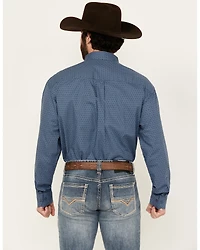 George Strait by Wrangler Geo Print Long Sleeve Button-Down Stretch Western Shirt