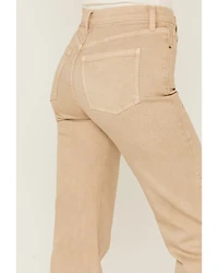 Sneak Peek Women's Natural High Rise Raw Hem Crop Jeans