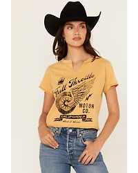 Cleo + Wolf Women's Baby Full Throttle Short Sleeve Cropped Graphic Tee