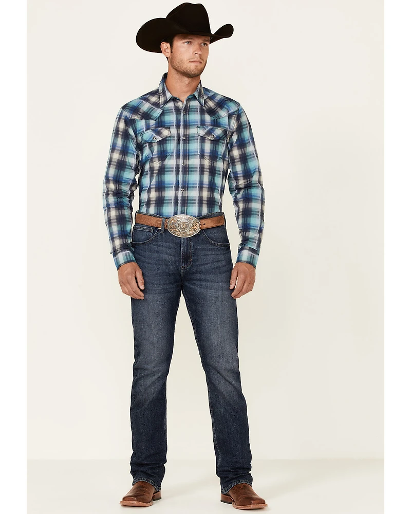 Cody James Men's Mission Large Plaid Long Sleeve Snap Western Shirt - Big & Tall