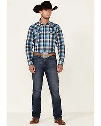 Cody James Men's Mission Large Plaid Long Sleeve Snap Western Shirt - Big & Tall