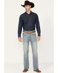RANK 45® Men's Scoreline Wash Trigger Slim Bootcut 4-Way Performance Stretch Denim Jeans