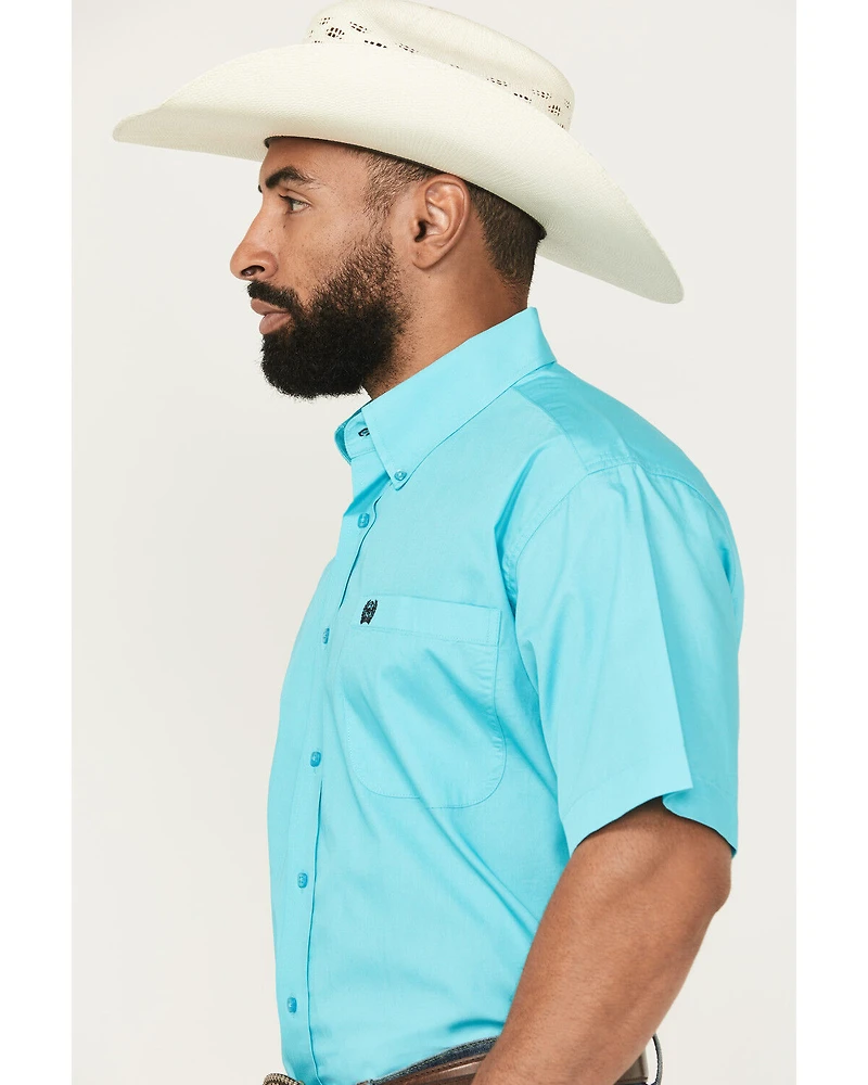 Cinch Men's Solid Short Sleeve Button-Down Western Shirt - Big