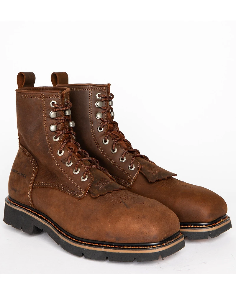 Cody James Men's 8" Mustang Lace-Up Kiltie Work Boots - Composite Toe