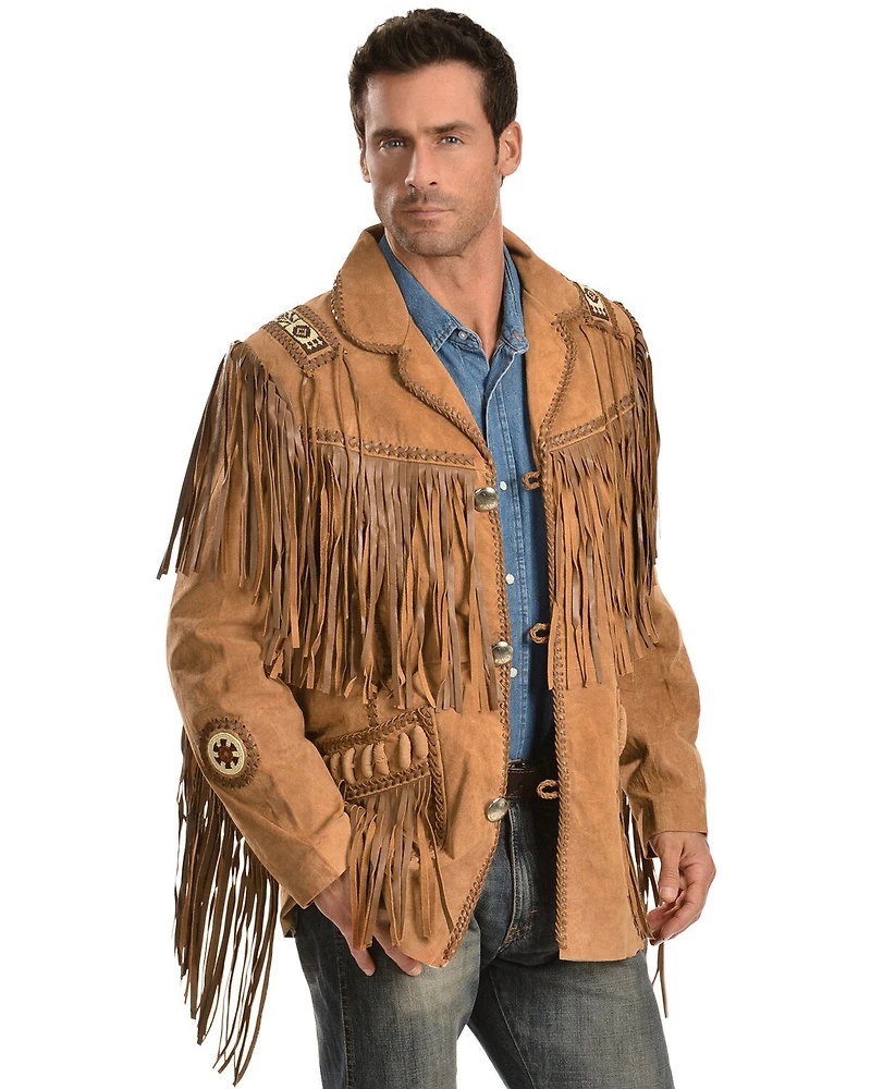 Scully Men's Hand Laced Bead Trim Coat