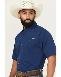 Ariat Men's 360 Solid Short Sleeve Button-Down Performance Shirt