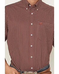 Cinch Men's Geo Print Short Sleeve Button-Down Performance Stretch Western Shirt