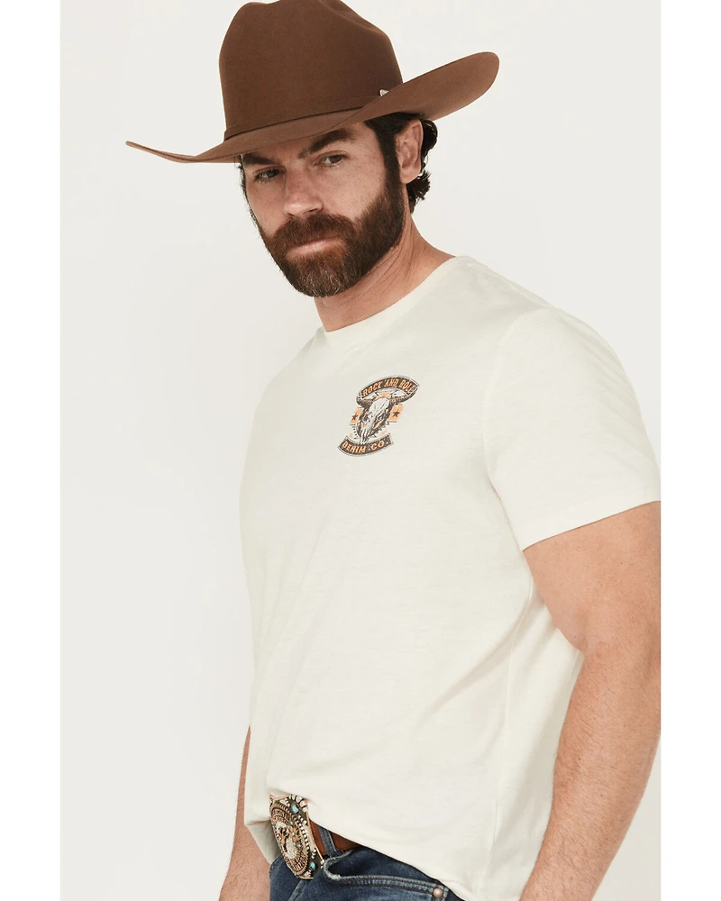 Rock & Roll Denim Men's Longhorn Skull Short Sleeve Graphic T-Shirt