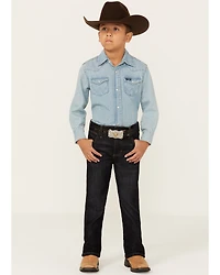 Wrangler Retro Little Boys' Dark Wash Dax Slim Bootcut Jeans