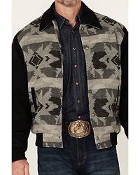 Cripple Creek Men's Southwestern Print Wool Bomber Jacket