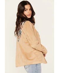 Shyanne Women's Faux Suede Southwestern Yoke Blazer