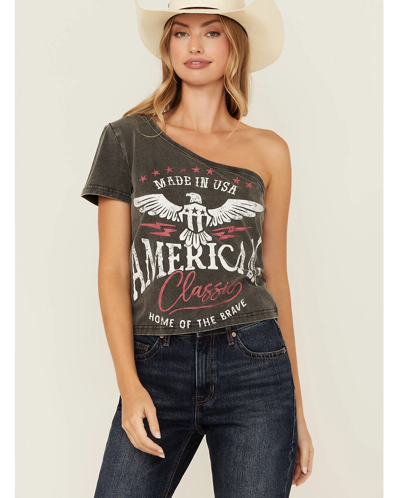 Youth Revolt Women's Americana One Shoulder Tee