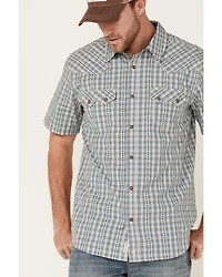 Moonshine Spirit Men's Santa Fe Dobby Plaid Short Sleeve Snap Western Shirt