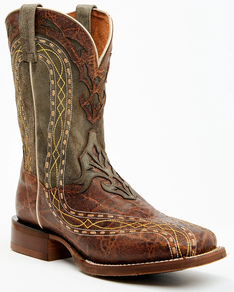 Dan Post Men's Inlay Embroidered Western Performance Boots - Broad Square Toe