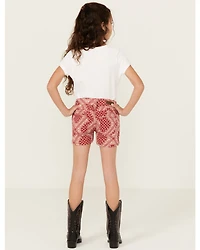 Panhandle Girls' Bandana Print Stretch Denim Shorts