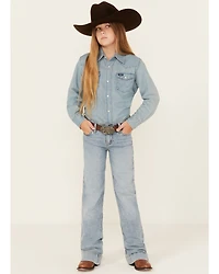 Wrangler Girls' Light Wash Trouser Denim Jeans