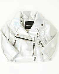 Urban Republic Toddler Girls' Metallic Faux Leather Jacket