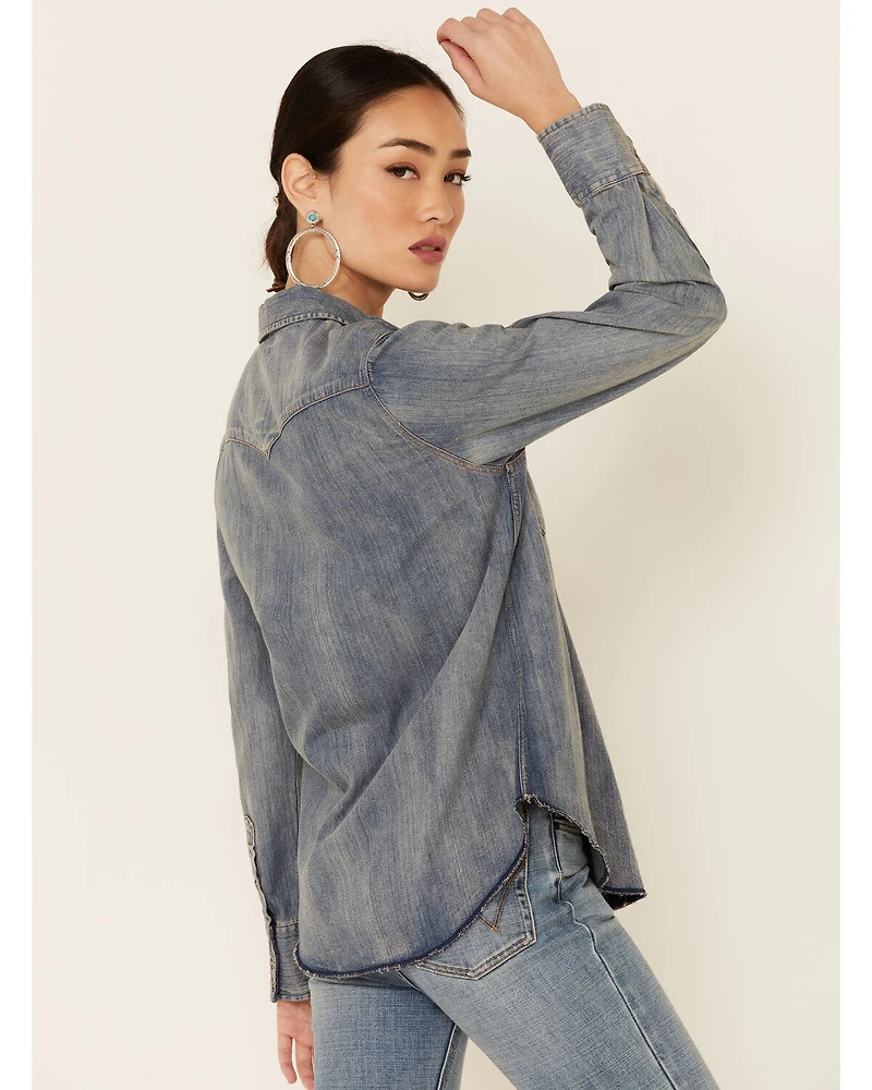 STS Ranchwear Women's Claira Denim Long Sleeve Pearl Snap Western Shirt