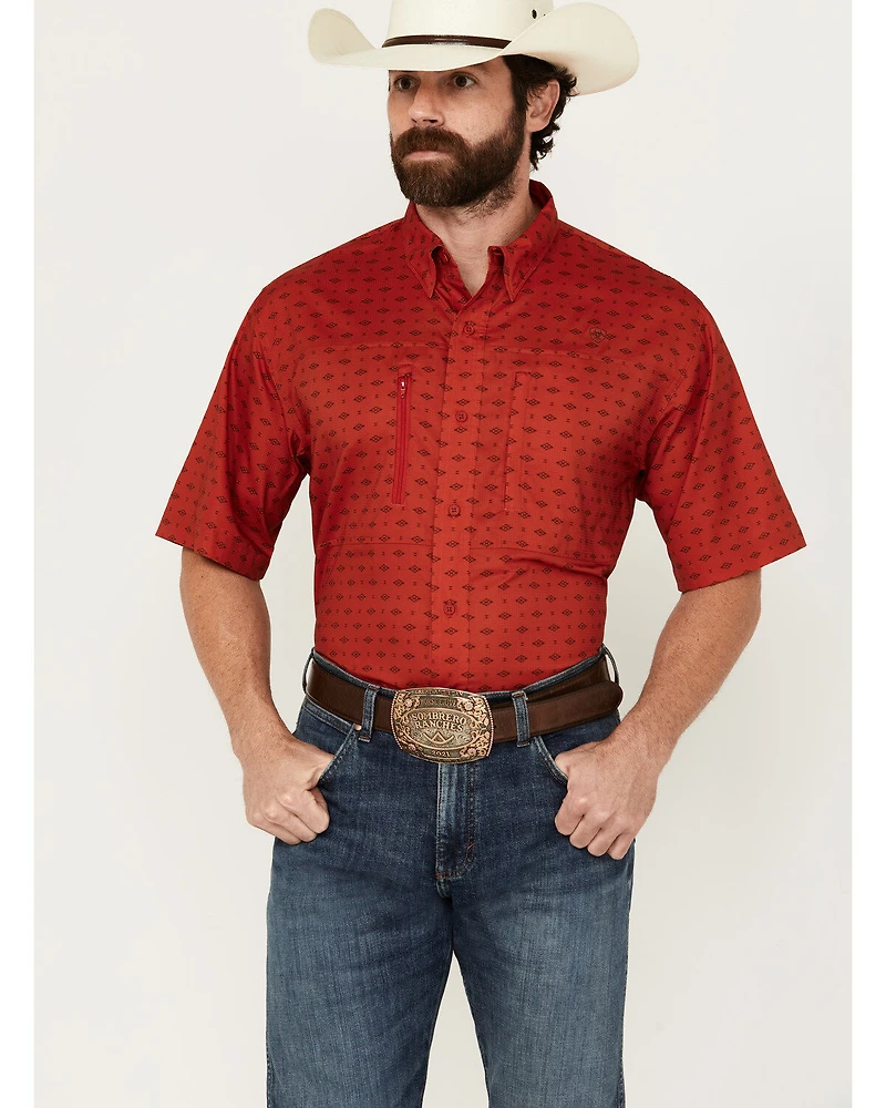 Ariat Men's VentTEK Southwestern Geo Print Short Sleeve Button-Down Western Shirt
