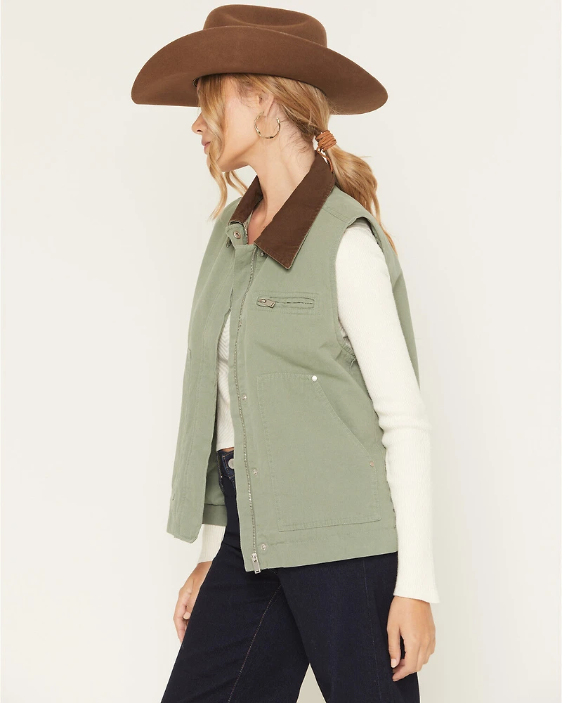 Ashley Women's Solid Quilted Canvas Barn Jacket
