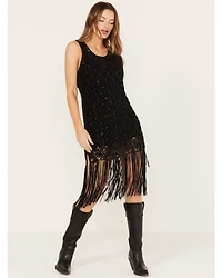 Wonderwest Women's Fringe Hem Mini Dress