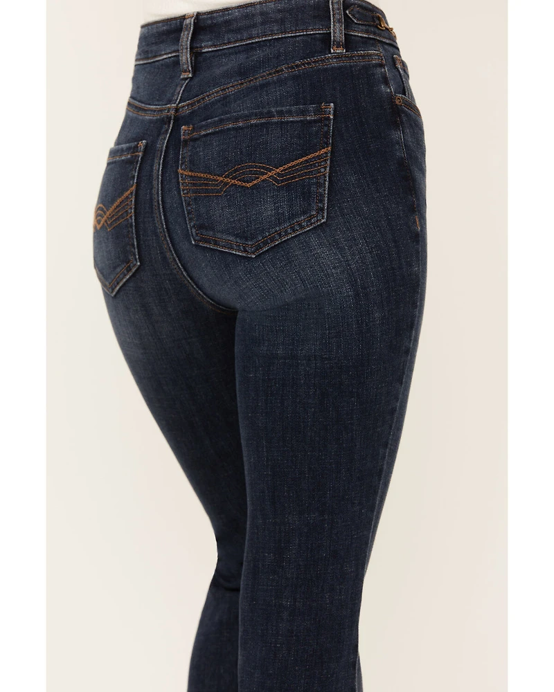Idyllwind Women's Hermosa Dark Wash High Rise Bootcut Horsebit Comfort Stretch Denim Jeans