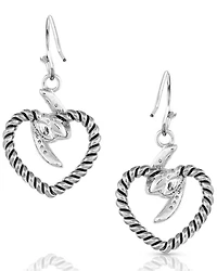 Montana Silversmiths Women's Silver Electric Love Heart Earrings