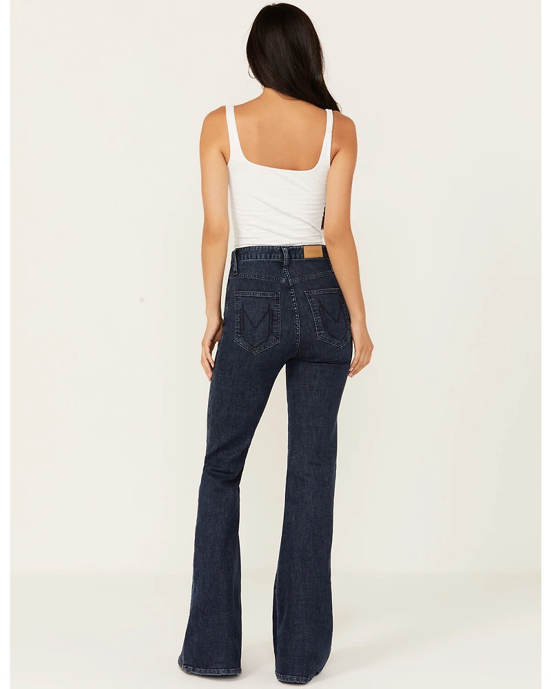 Show Me Your Mumu Women's Dark Wash Hawn Bell Flare Stretch Denim Jeans