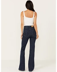 Show Me Your Mumu Women's Dark Wash Hawn Bell Flare Stretch Denim Jeans