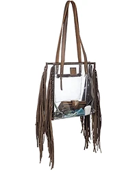 STS Ranchwear By Carroll Women's Clear Stadium Fringe Tote Bag