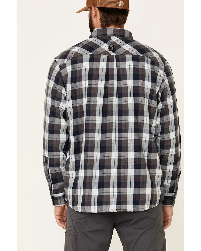 ATG by Wrangler Men's All Terrain Cabernet Plaid Long Sleeve Western Flannel Shirt