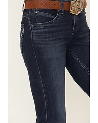 Wrangler Women's Mid Rise Q-Baby Dark Wash Bootcut Ultimate Riding Jeans
