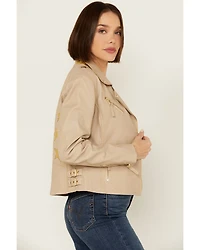 Mauritius Leather Women's Christy Star Zip-Front Moto Jacket