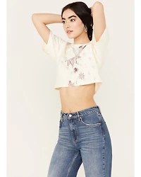 Shyanne Women's Americana Eagle Star Cropped Short Sleeve Graphic Tee