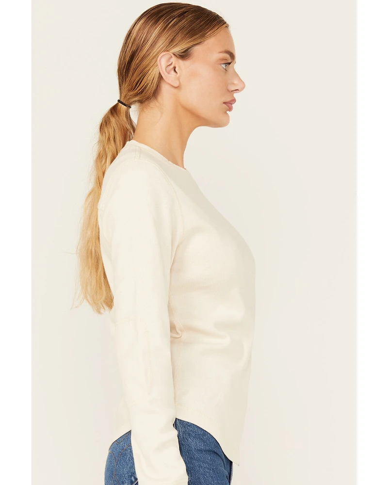 Lucky Brand Workwear Women's Ribbed Trim Long Sleeve Shirt